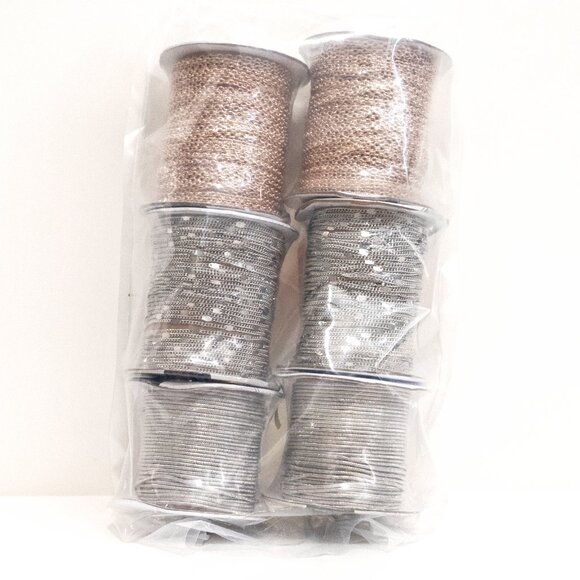 Lot of 6 NEW Bead Landing Jewelry Making Chain Spools - Silver & Gold - Michaels - Picture 1 of 4